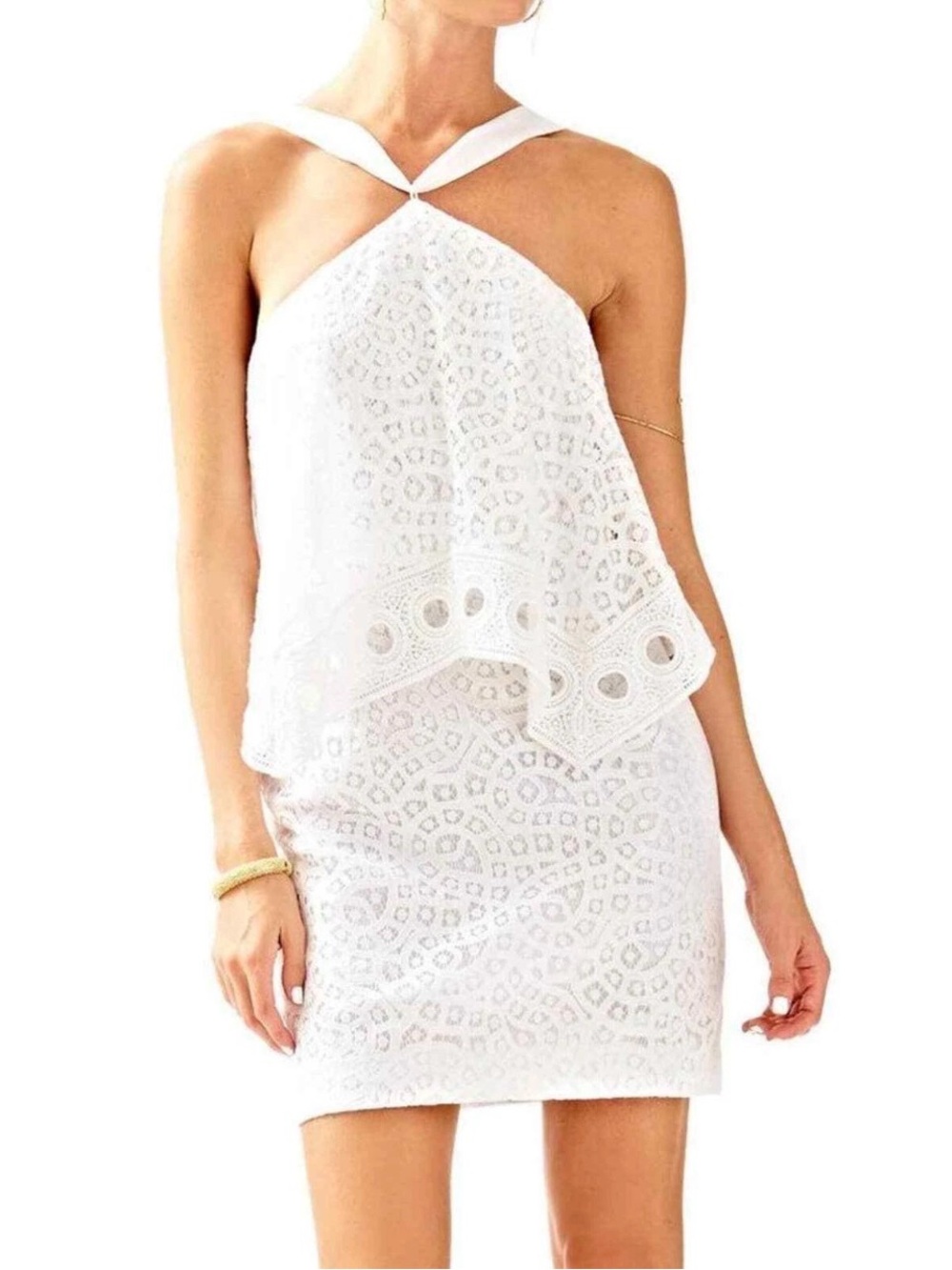Lilly Pulitzer Pearson Halter Dress White Lace Size 4
